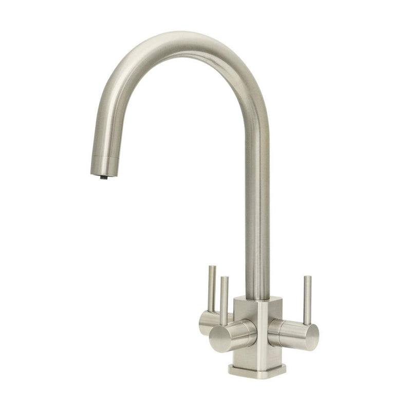 Acquapuro Verona SQ 3 Way Filtered Water Tap in Brushed Steel - Filter Flair