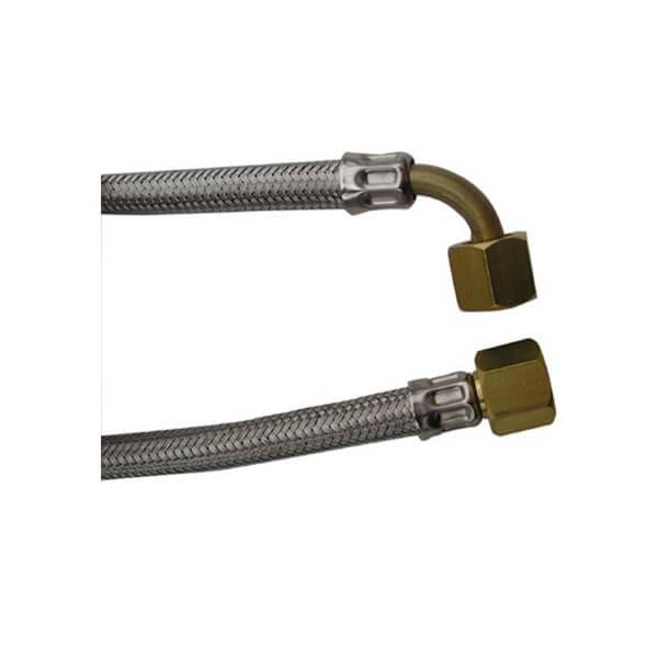 Braided Hose - 3/4" F Straight x 3/4" F Elbow - 500mm - Filter Flair