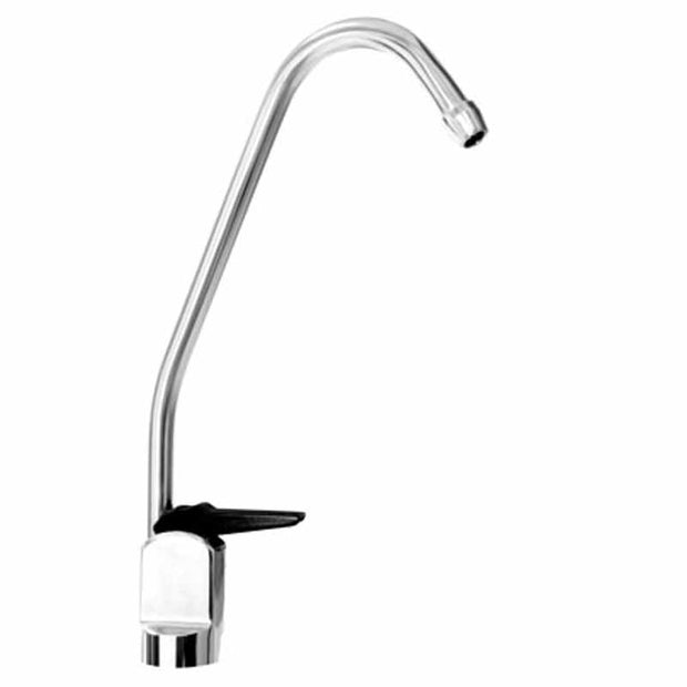 Chrome Long Reach Water Filter Tap - Black Handle - Filter Flair