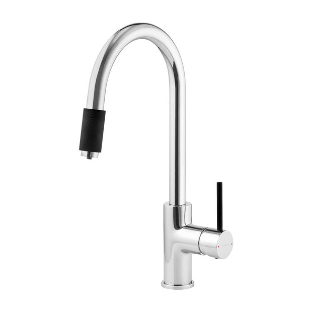 Deante Aster Swan Neck 3 Way Filtered Water Tap in Chrome & Black - Filter Flair