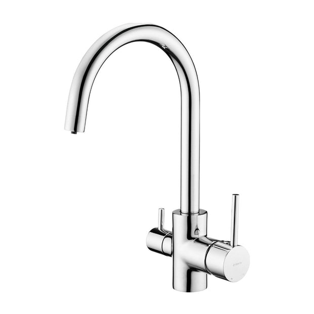 Deante Swan Neck 3 Way Filtered Water Tap in Chrome - Filter Flair