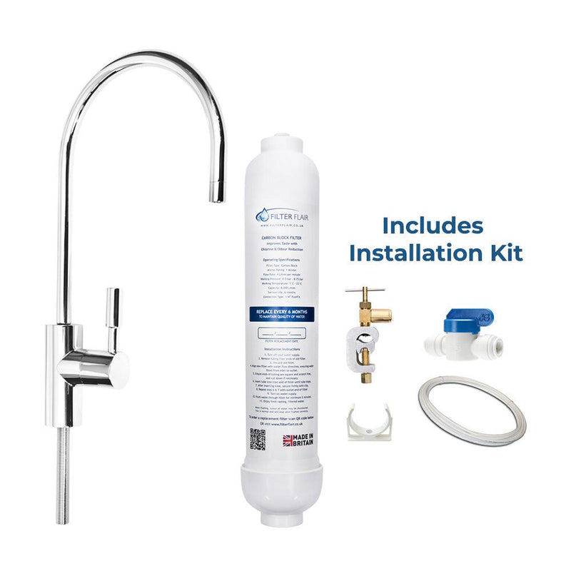 Deluxe Home Water Filter System with Swan Neck Tap 