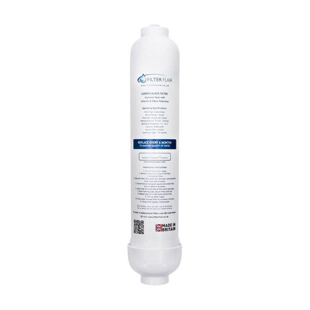 Filter Filter 1 Micron Carbon Block Water Filter - 1/4" Push Fit - Filter Flair